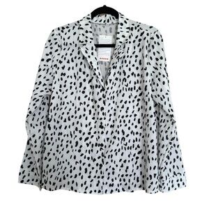 🖤5/$20 NWT Black and White Polka Dot Spotted Long Sleeve Button Up Blouse
